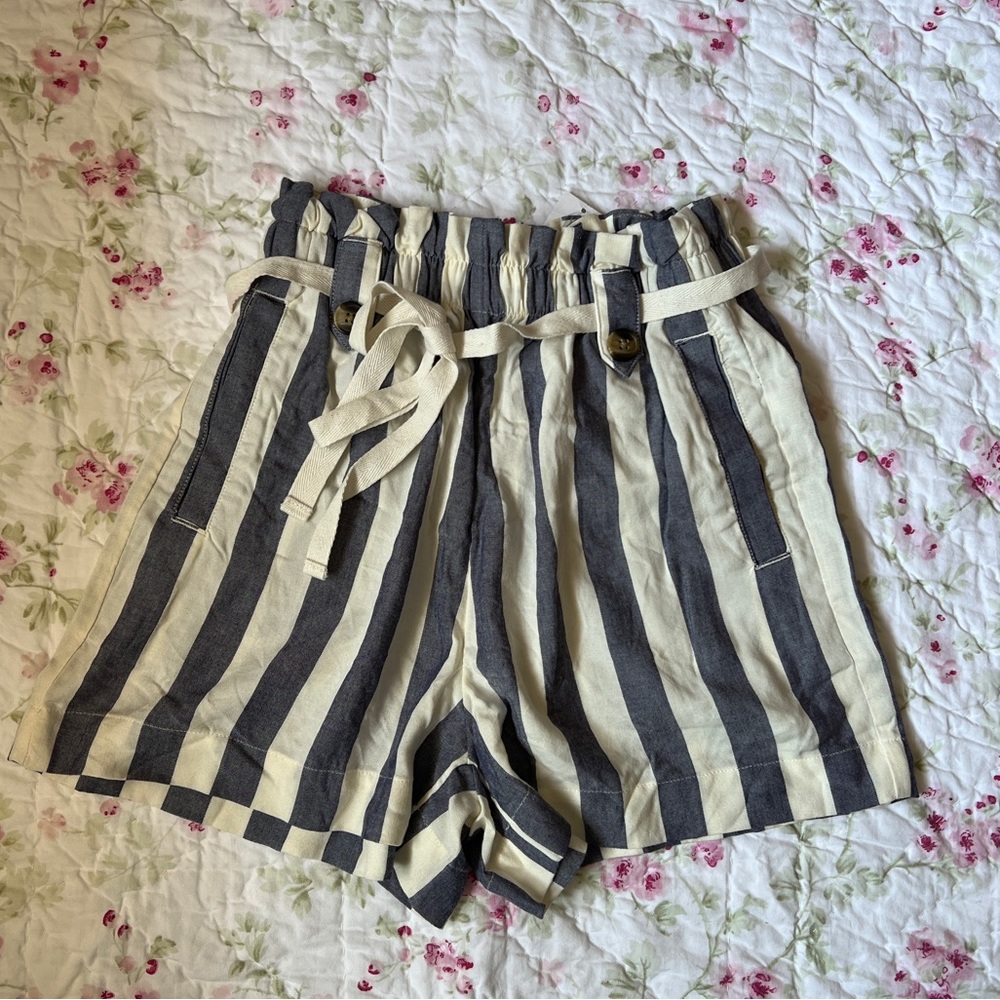 Striped Linen Shorts